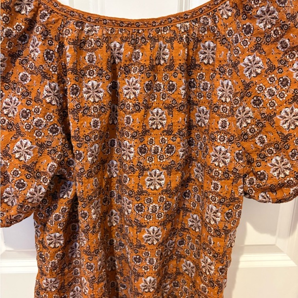 Max Studio London Boho Floral Puff-Sleeve Women's Top, Small - Picture 5 of 6